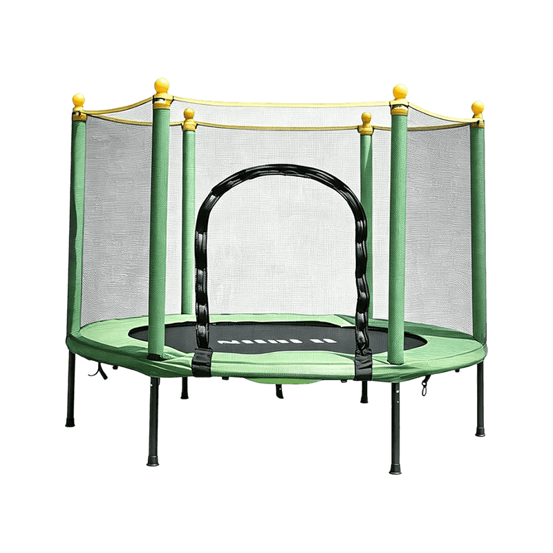 Red Edge Two Color Pole Round Kids Enclosed Trampoline
