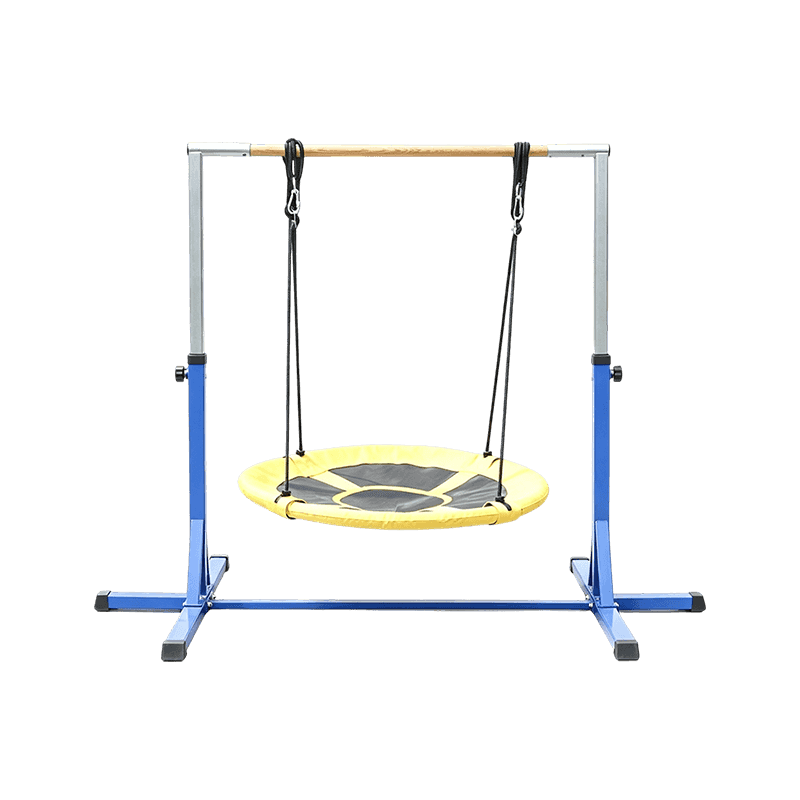 Adjustable Yellow Backyard Round Platform Swing  For 3-6 Years Old