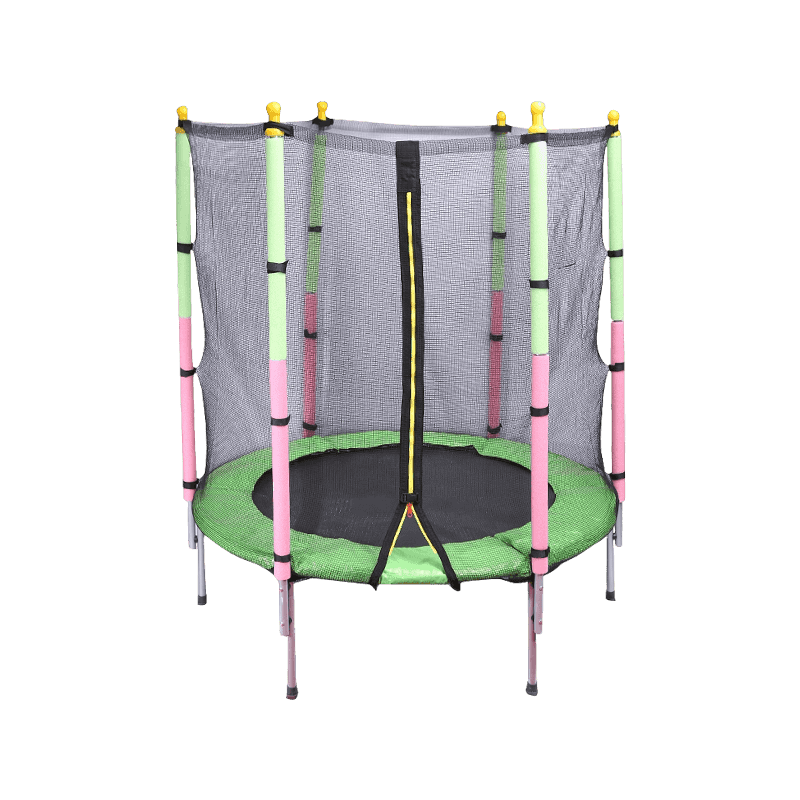 55Inch Round Kids Enclosed Trampoline Indoor Outdoor Padded Spring Cover Trampoline