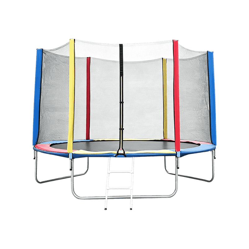Colorful Foam Wrapped Poles 8FT Galvanized Steel Outdoor Trampoline with Safety Net for Small Backyard